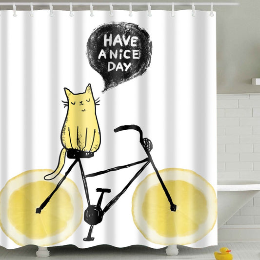 Have a Nice Day Cat Lemon Shower Curtain | GoJeek