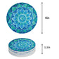 Hippie Boho Blue Mandala Ceramic Stone Coasters Set