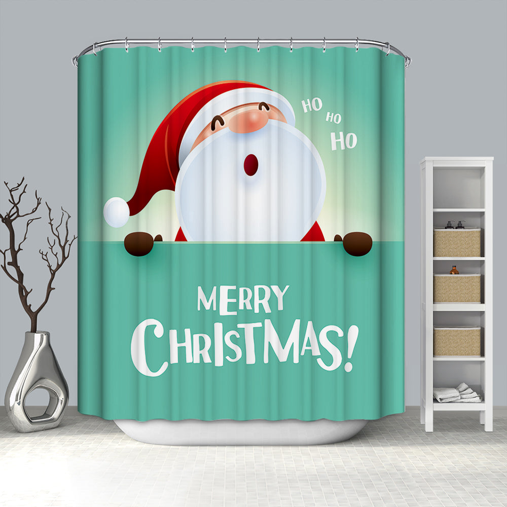 Ho Ho Ho Merry Christmas with Santa Shower Curtain