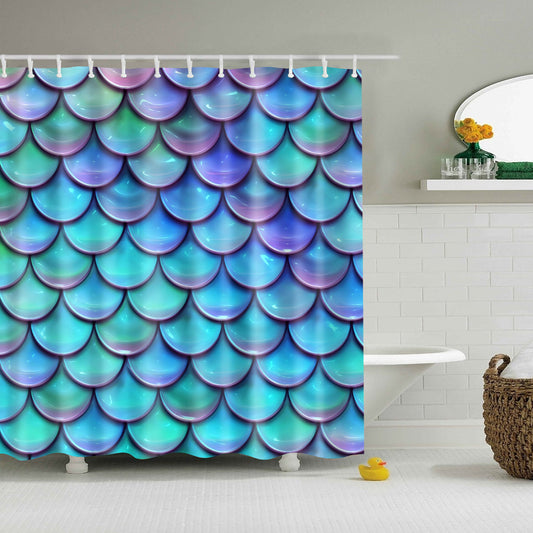Holographic Mermaid Scales Shower Curtain | GoJeek