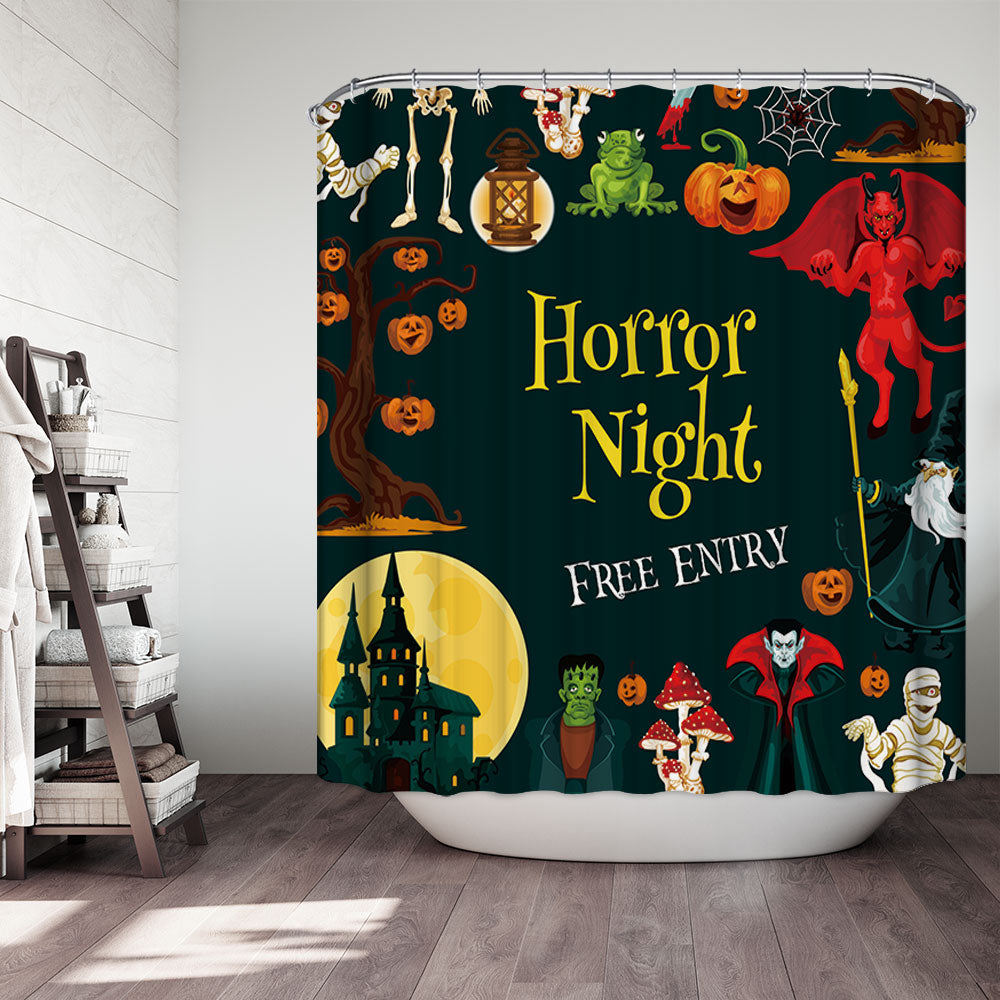 Horror Cosplay Halloween Night Shower Curtain