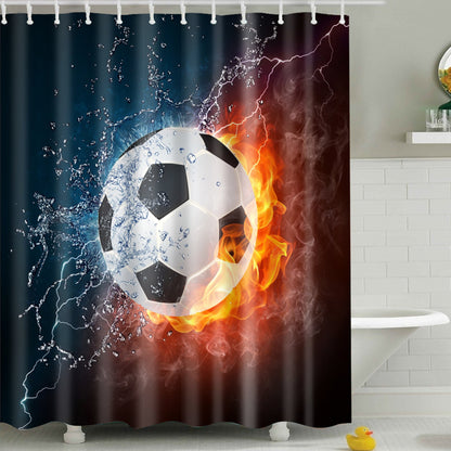 Ice and Fire Football Sports Soccer Shower Curtain