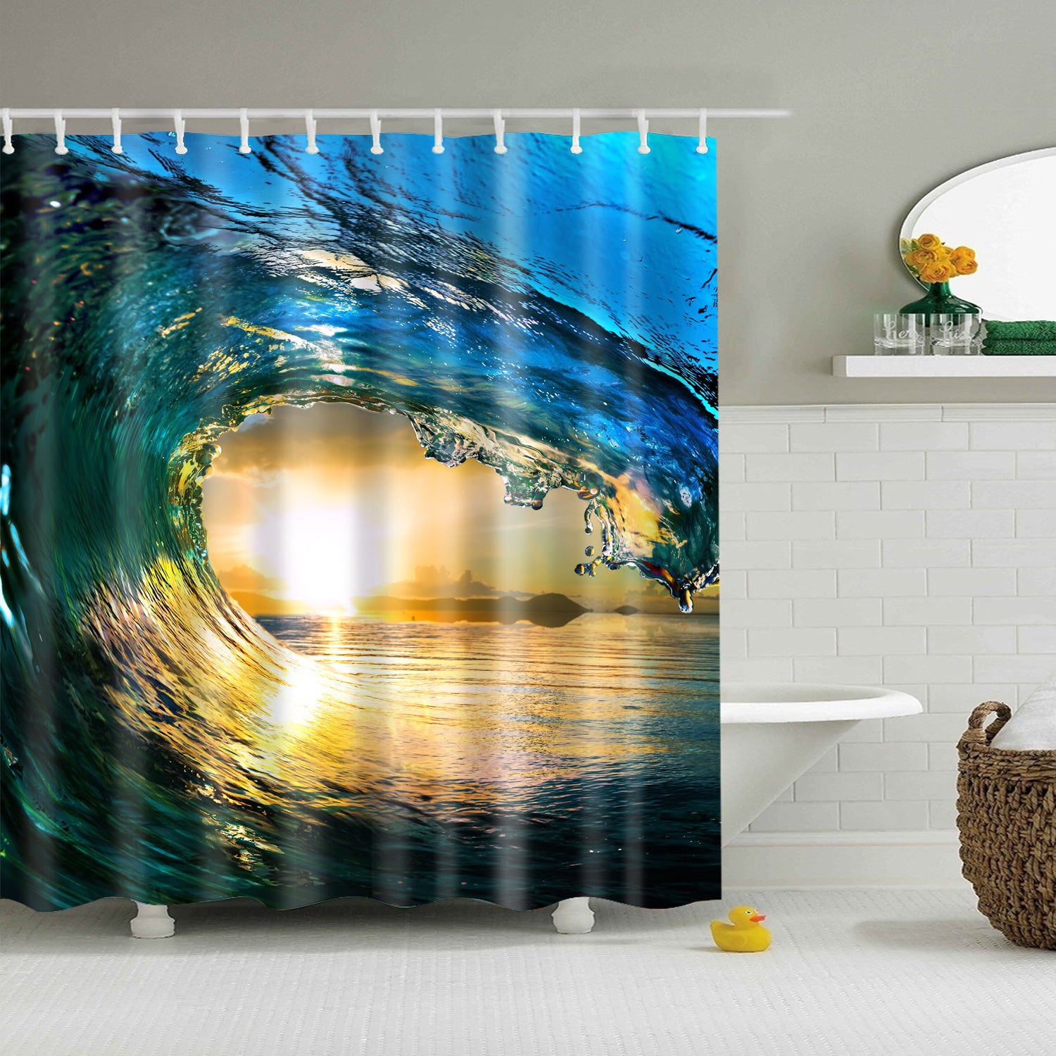 Inside The Stunning Waves Shower Curtain