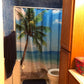 Island Beach Palm Tree Shower Curtain