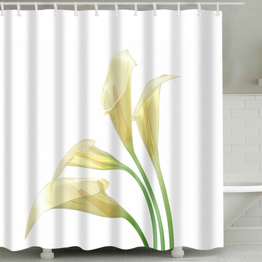 Isolated Calla White Bud Tulip Shower Curtain