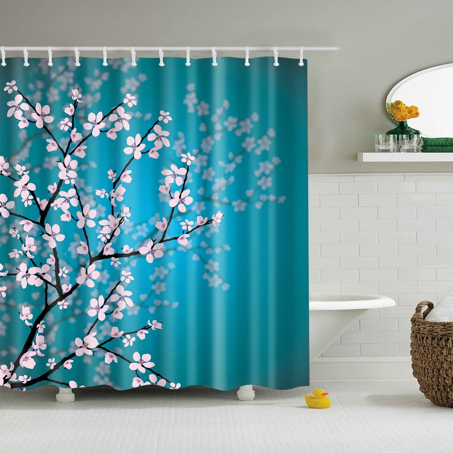 Japanese Plum Blossom Shower Curtain