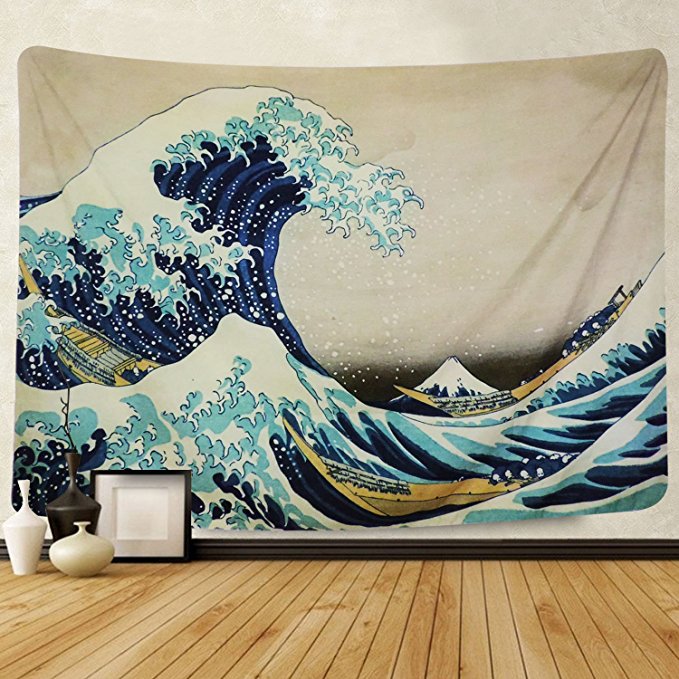 Japanese The Great Wave Beach Wall Hanging Tapestry