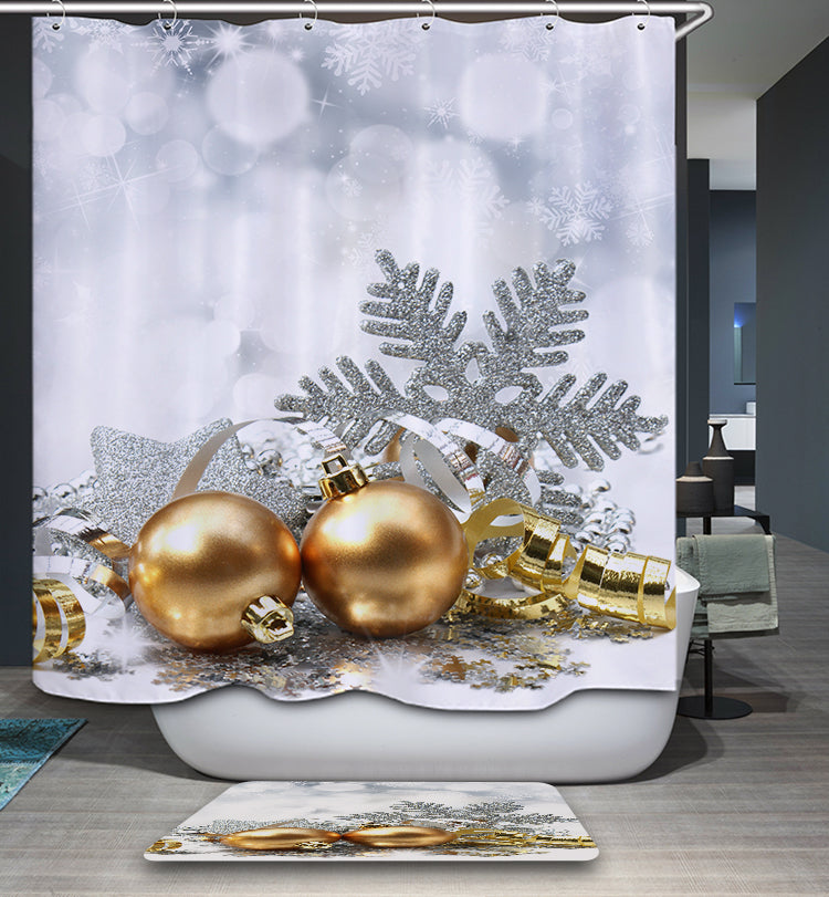 Jingle Bell Christmas Ornament Shower Curtain