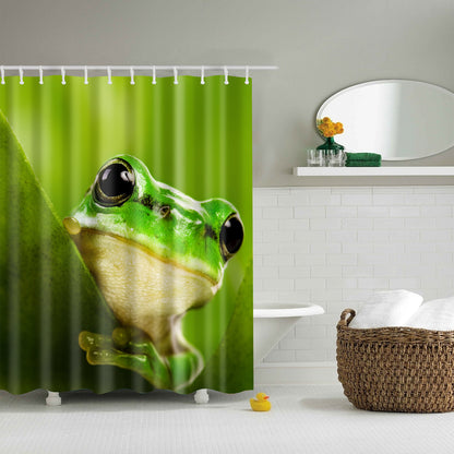 Kids Frog Shower Curtain Green Bath Decor | GoJeek