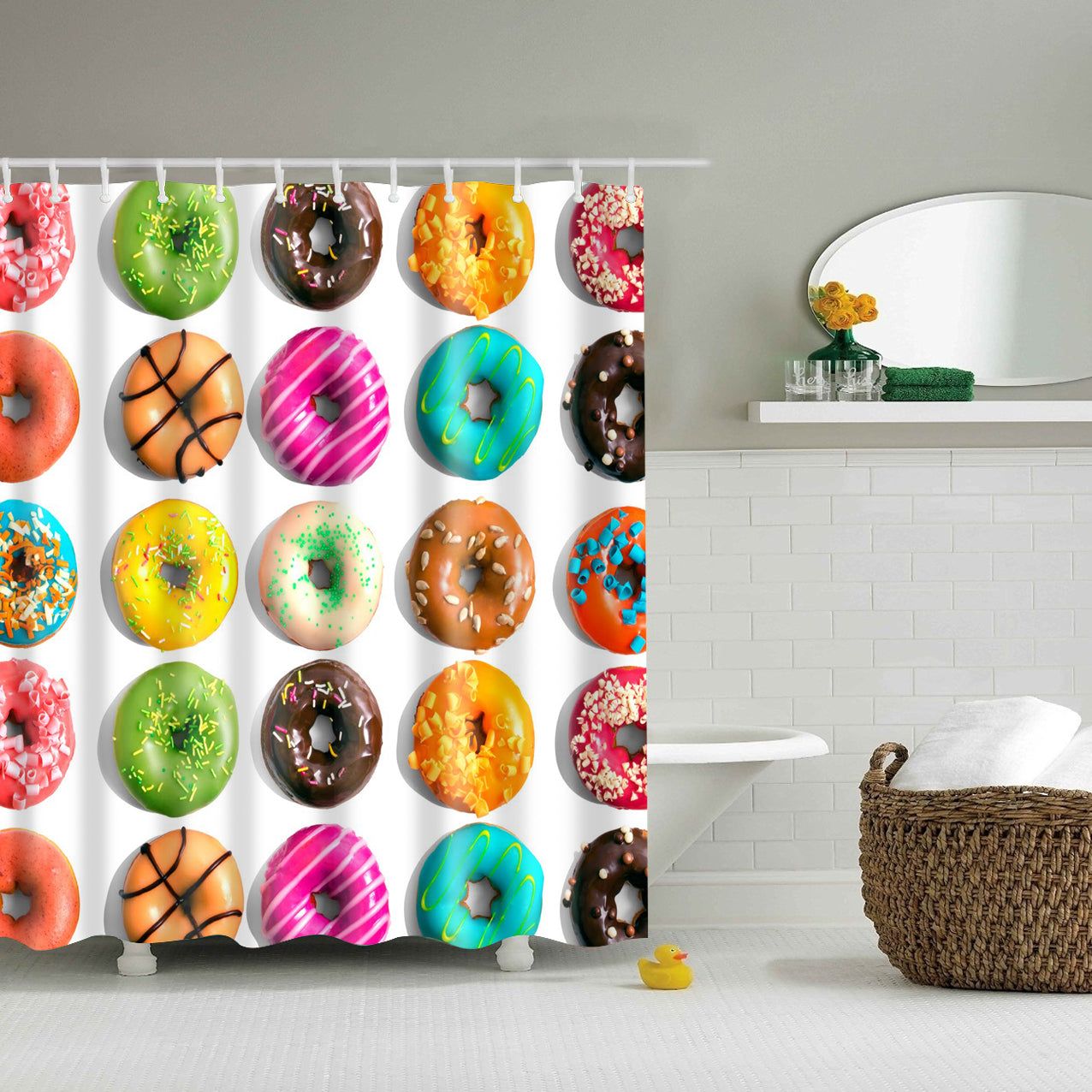 Kids Tasty Colorful Donut Shower Curtain | GoJeek