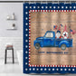 Happy Independent Day Gnome Flag Red Blue White Color Bathroom Decor Shower Curtains
