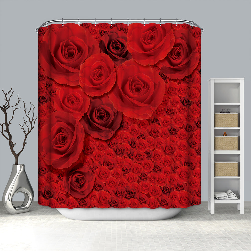 Large Beautiful Burgundy Roses Closeup Bouquet Rose Shower Curtain