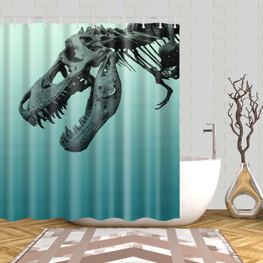 Large Dinosaur Head Fossil Shower Curtain