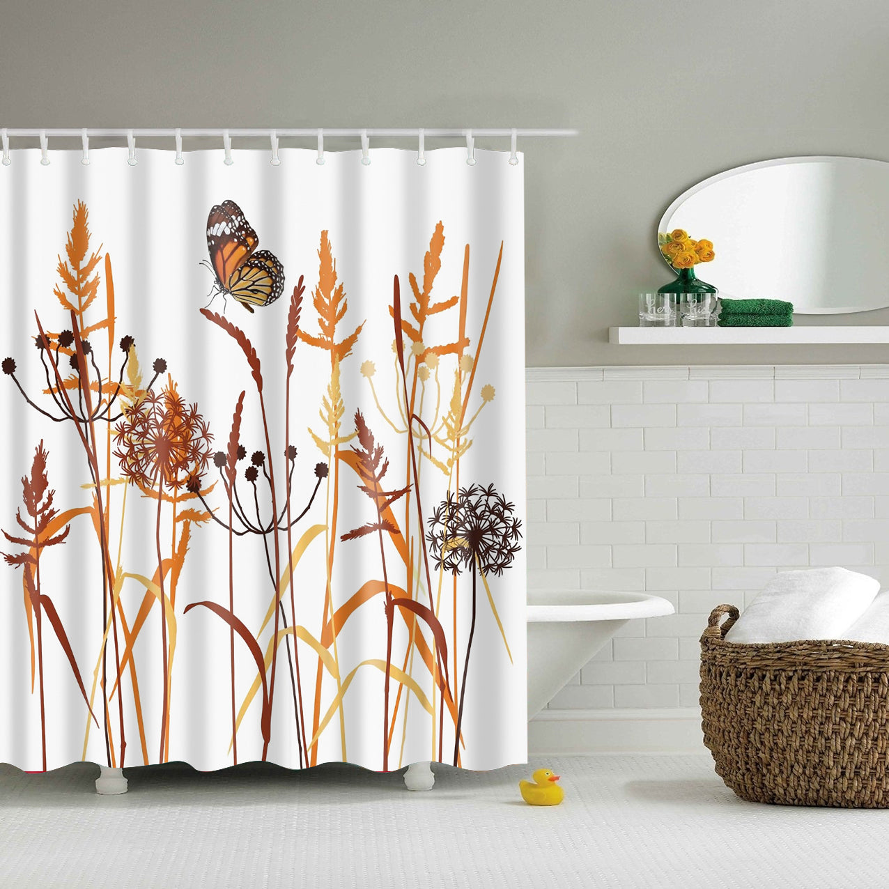 Lavender With Butterfly Shower Curtain