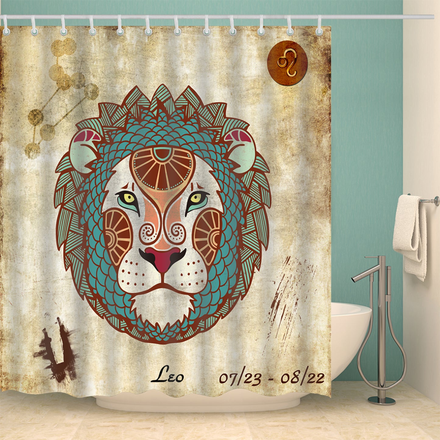 Leo Zodiac Art Print Shower Curtain