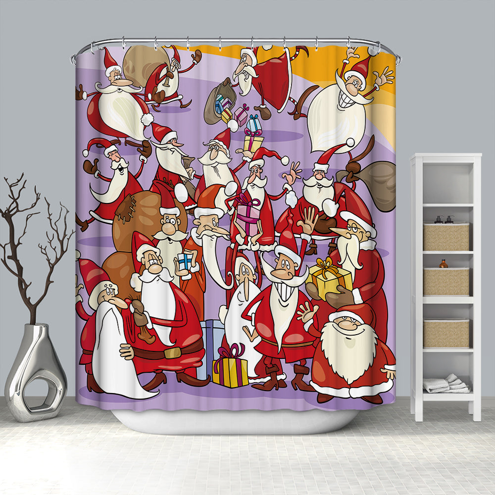 Lots Of Santa Claus Design Shower Curtain
