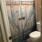 Low Z Plank Barn Door Print Shower Curtain Set - 4 Pcs