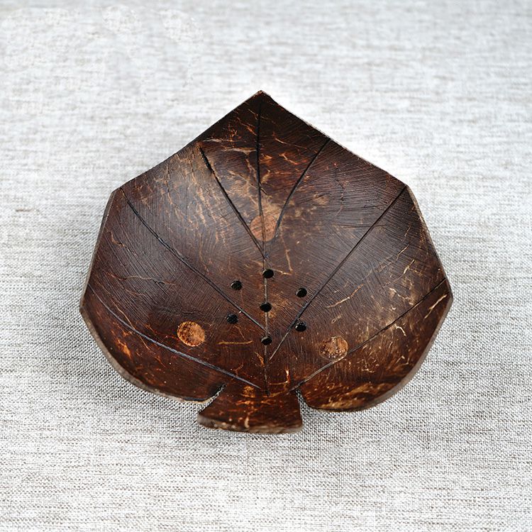 Maple Leaves Coconut Shell Soap Dish