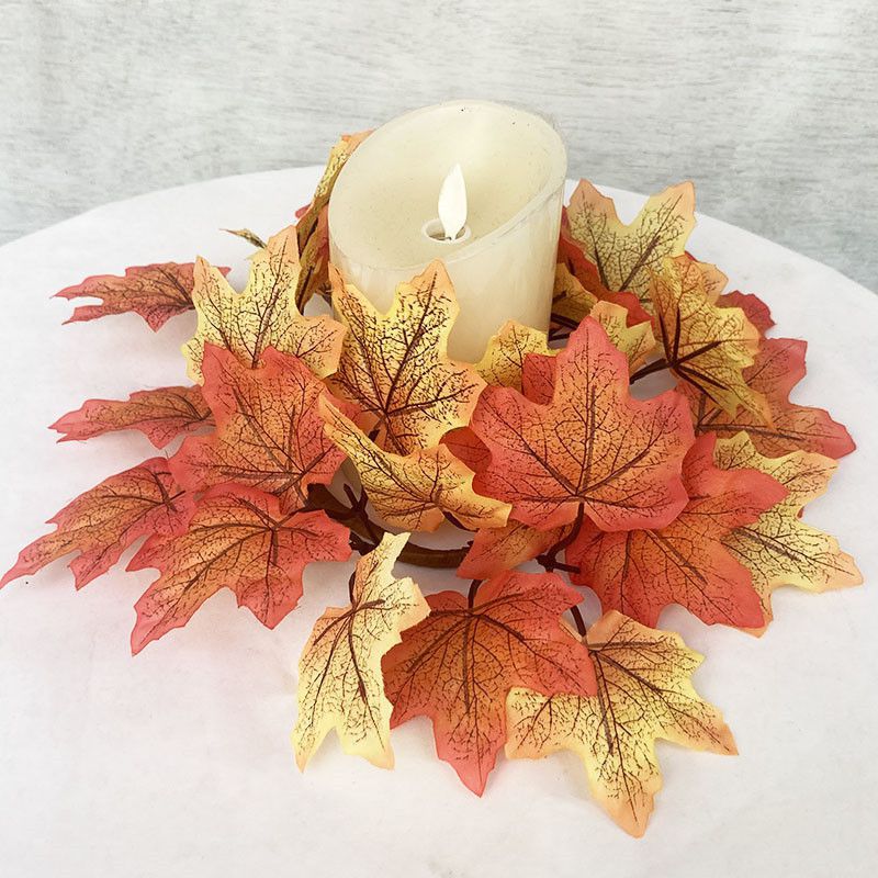 Maple Leaves Fall Pillar Candle Rings - 4 Pack