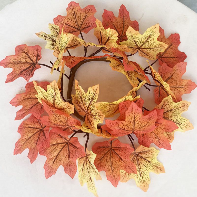 Maple Leaves Fall Pillar Candle Rings - 4 Pack