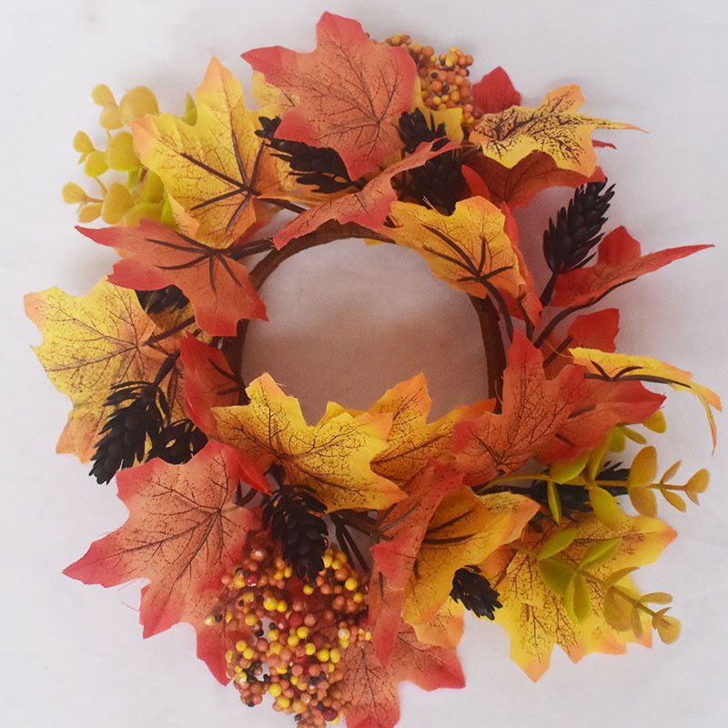 Maple Leaves Fall Pillar Candle Rings - 4 Pack