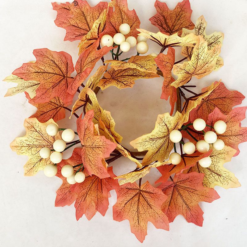 Maple Leaves Fall Pillar Candle Rings - 4 Pack