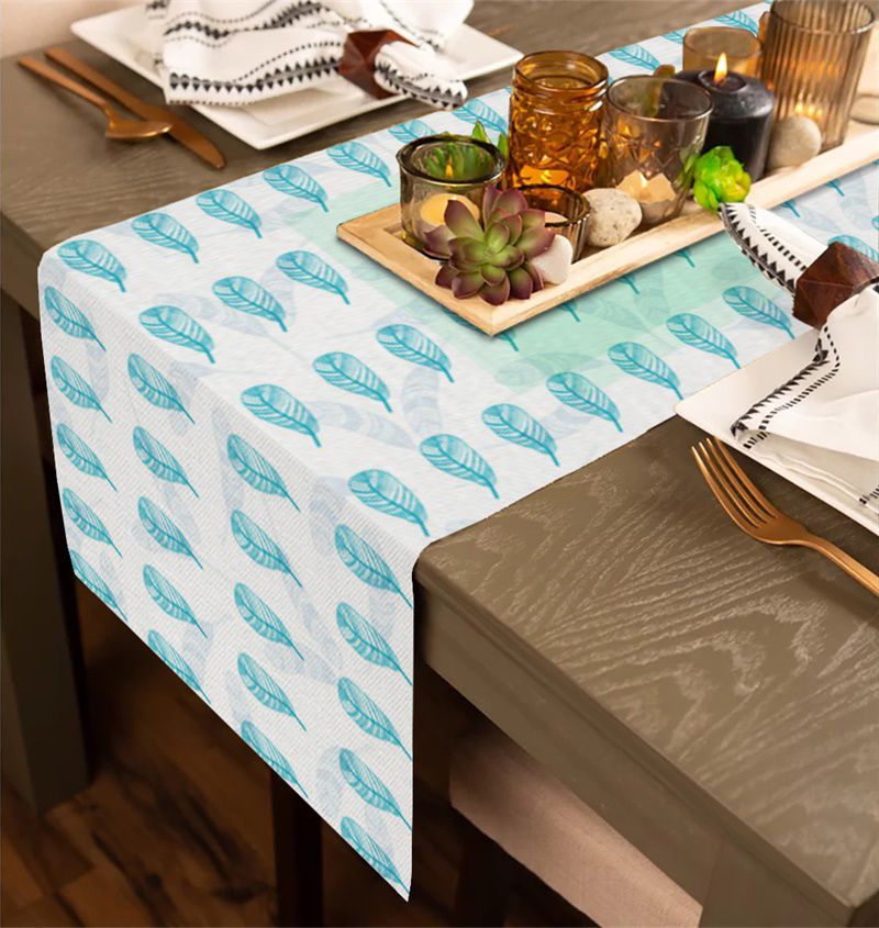 Mid Century Modern Leaf Table Runner
