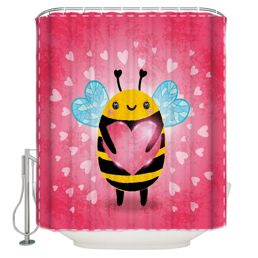 Cartoon Bee Love Shower Curtain