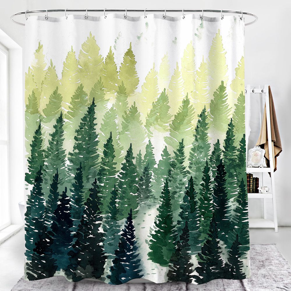 Modern Tannenbaum Christmas Tree Forest Shower Curtain