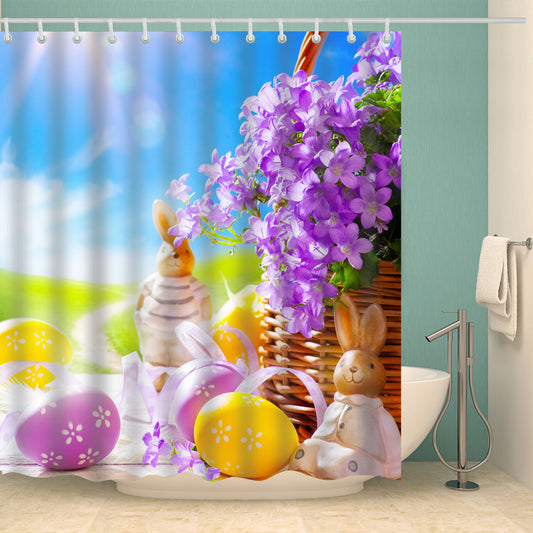 Morning Glory Decor Easter Rabbit Craft Shower Curtain