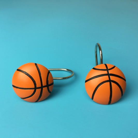 NBA Resin Basketball Shower Curtain Rings Hooks