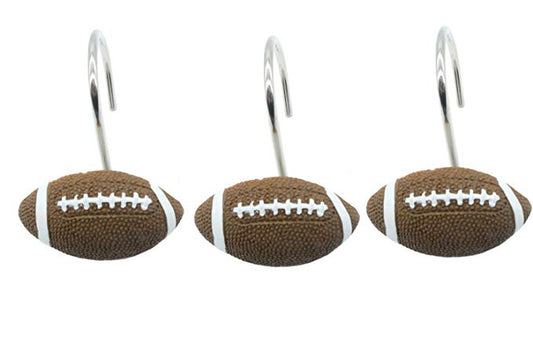 NFL Resin Football Shower Curtain Rings Hooks