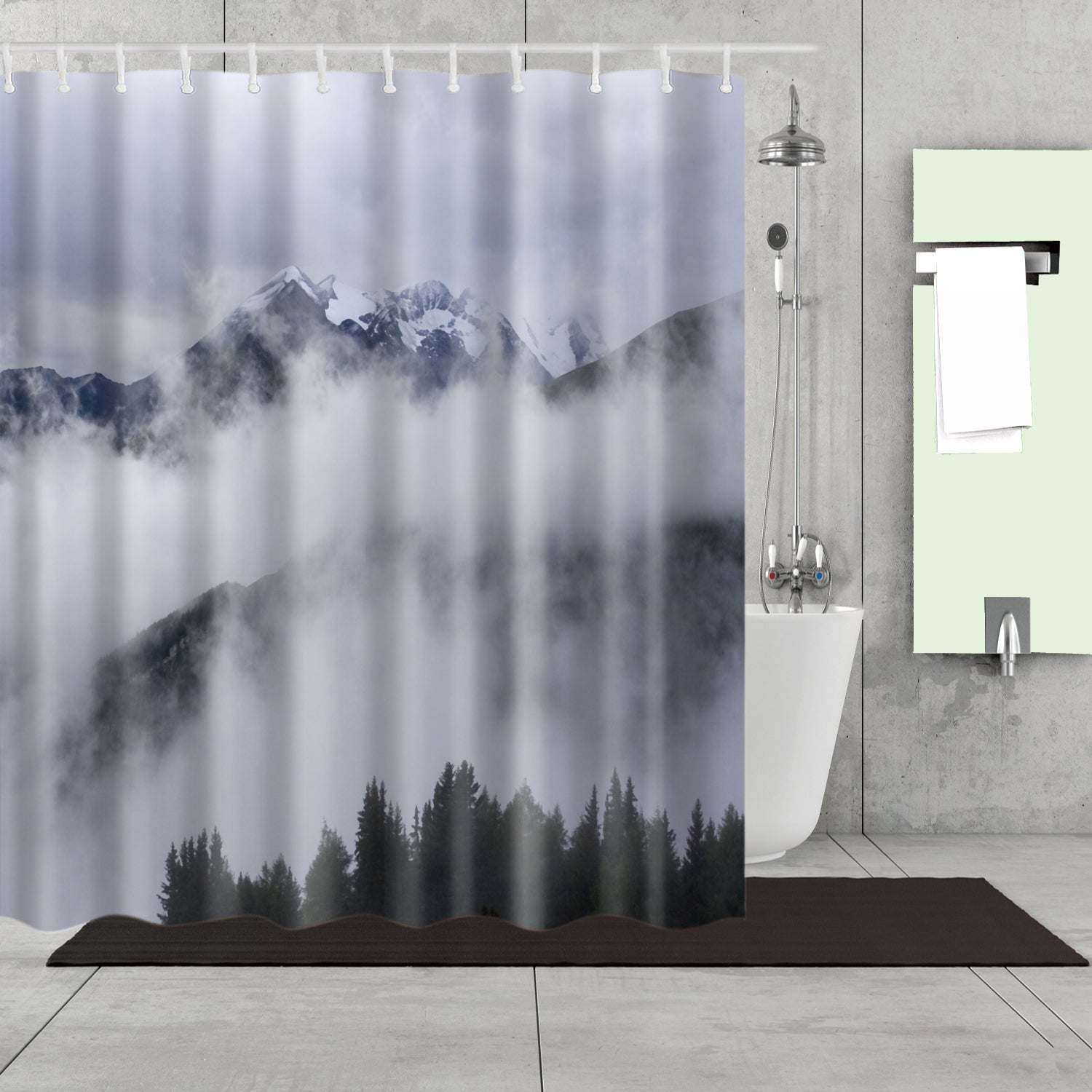 Nature Cloud Fog Mist Mountain Shower Curtain