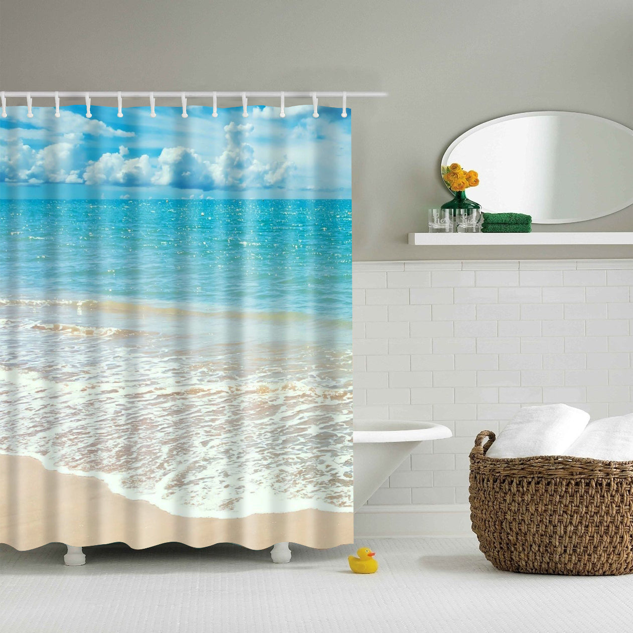 Nature Coastal Scenery Beach Shower Curtain | GoJeek