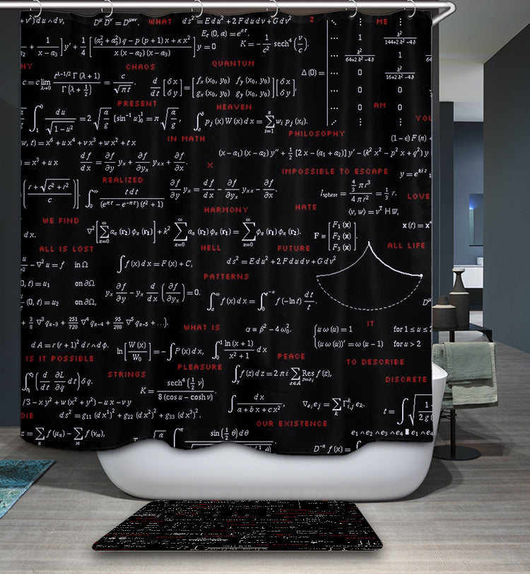 Nerdy Math Blackboard Shower Curtain | GoJeek