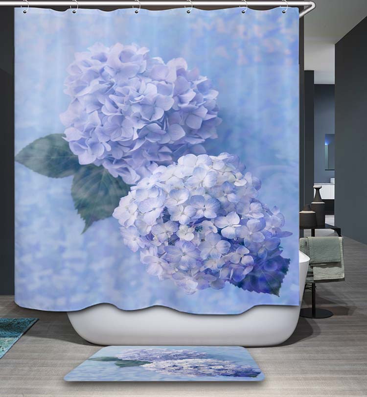 Nice Blue Hydrangea Shower Curtain