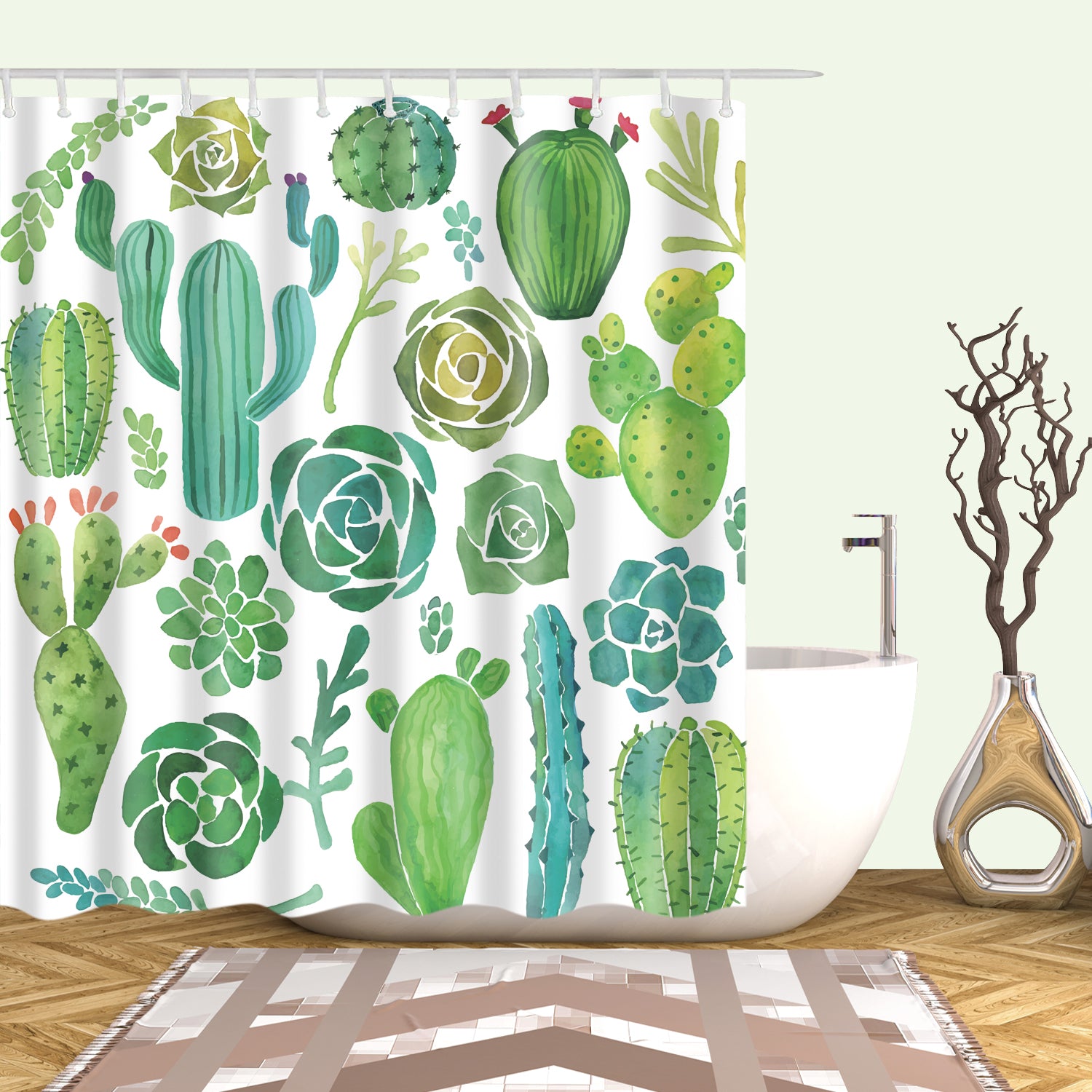 Nice Look Cactus Family Succulent Shower Curtain