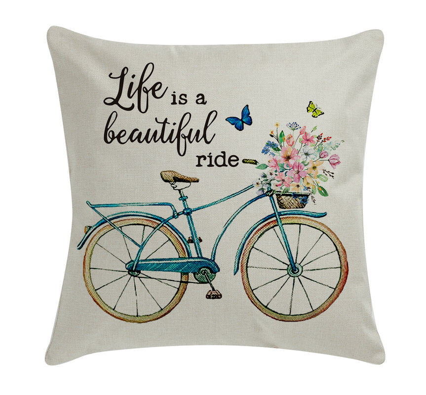 bicycle pillow cover