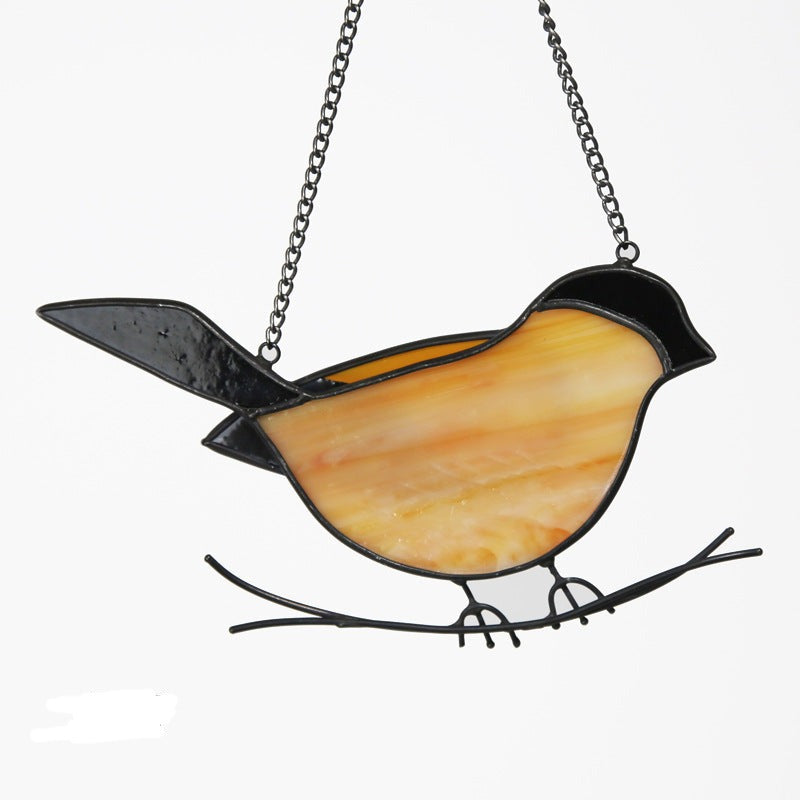 Yellowbird Oriole Stained Glass Suncatcher for Windows Hanging