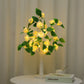 Lighted Rose Tree with Green Leaves Lamp