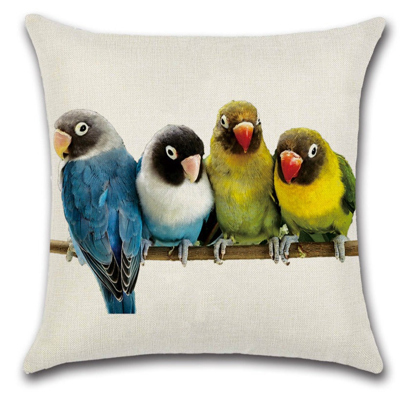 Ciute Parrots Colorful Parrot Birds Painting Throw Pillow Covers Set of 4