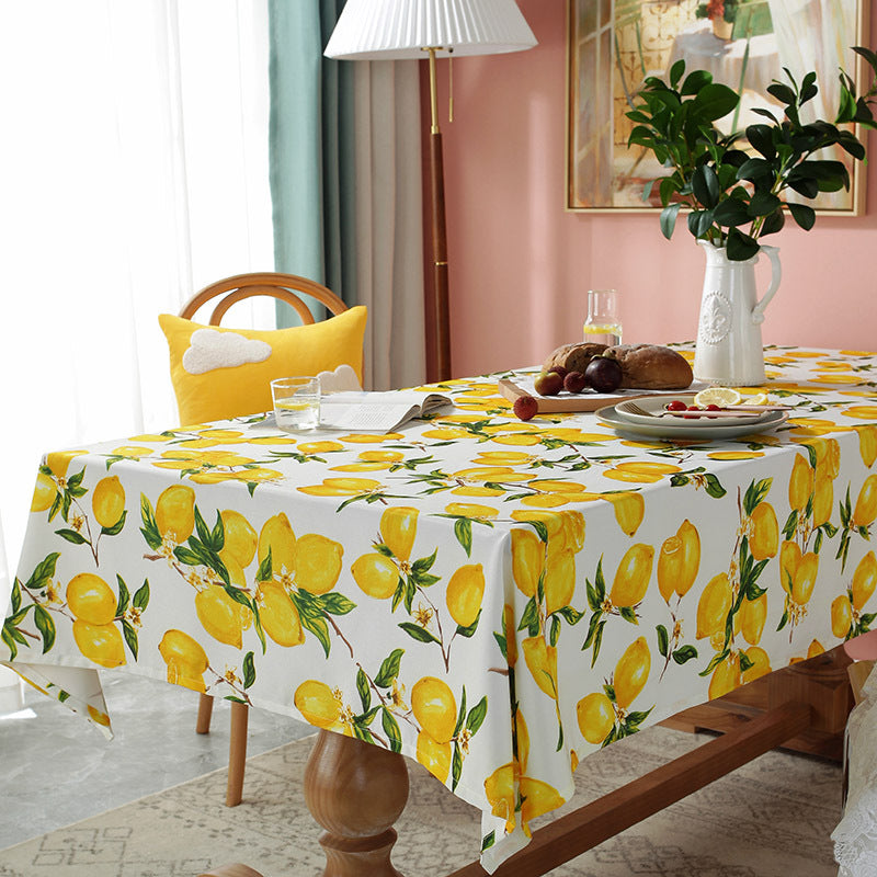 Lemon Yellow Rectangle Tablecloth