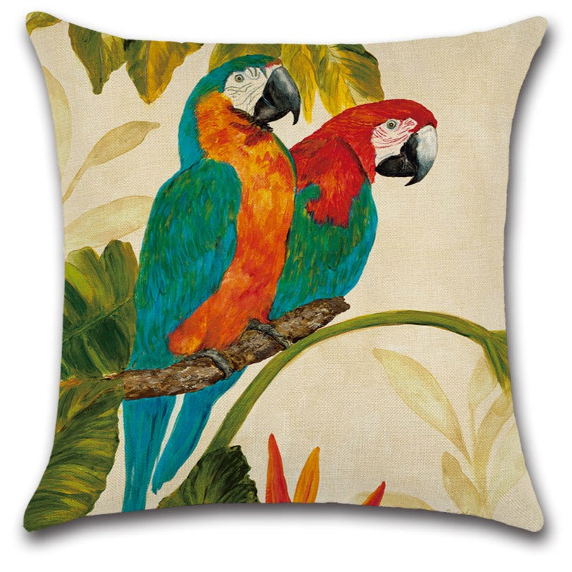 Macaw Parrot Colorful Parrot Birds Painting Throw Pillow Covers Set of 4