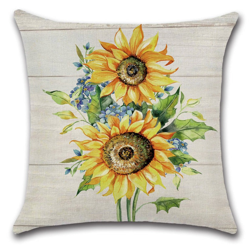Sunflower Rustic Farmhouse Sunflower Throw Pillow Cover Set of 4
