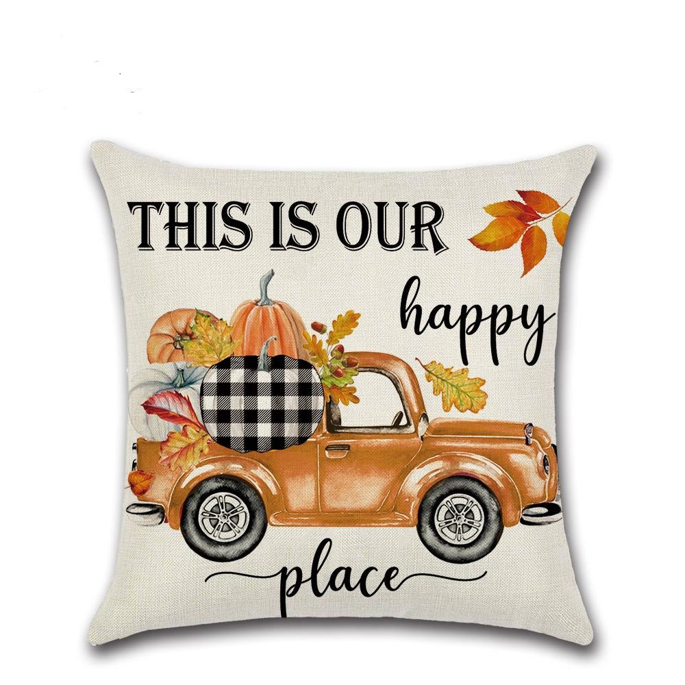 Fall Throw Pillow Cover Set Autumn Pumpkin Maple Leaves Gnome Thanksgiving Holiday