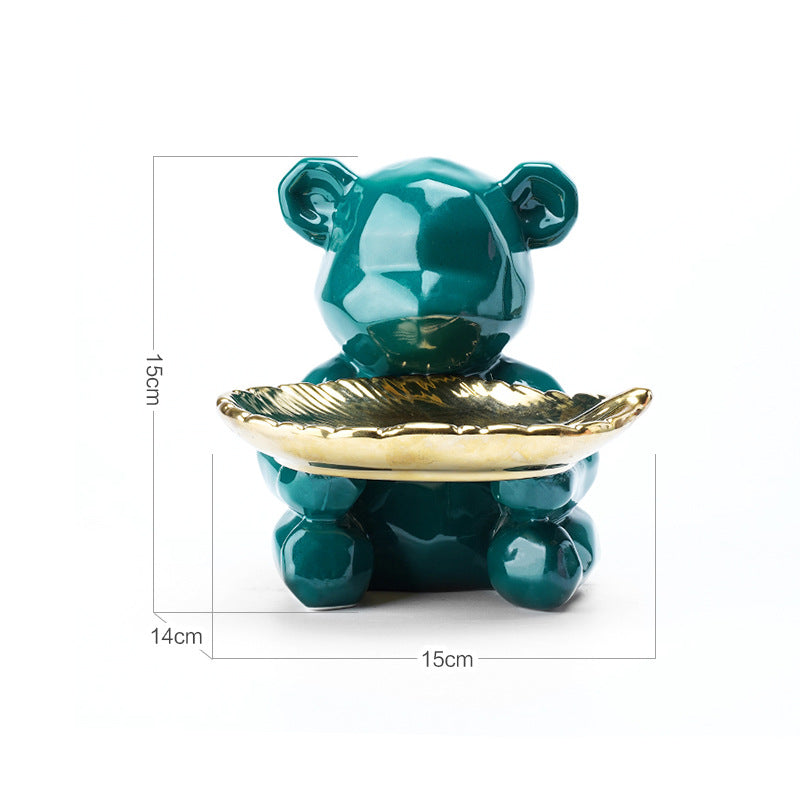 Bear Soap Dish Holder with Piggy Bank