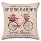 Bicycle Farm Fresh Pink Spring Fruits Flowers Throw Pillow Cover Set of 4