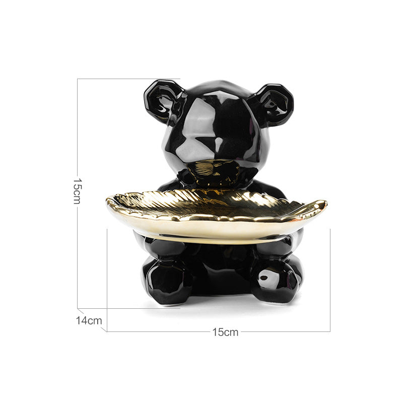 Bear Soap Dish Holder with Piggy Bank