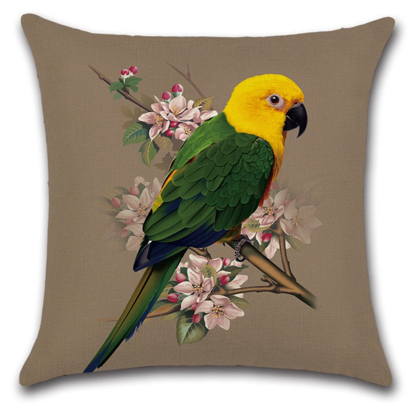 Amazon Parrot Colorful Parrot Birds Painting Throw Pillow Covers Set of 4