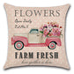 Farm Fresh Pink Spring Fruits Flowers Throw Pillow Cover Set of 4